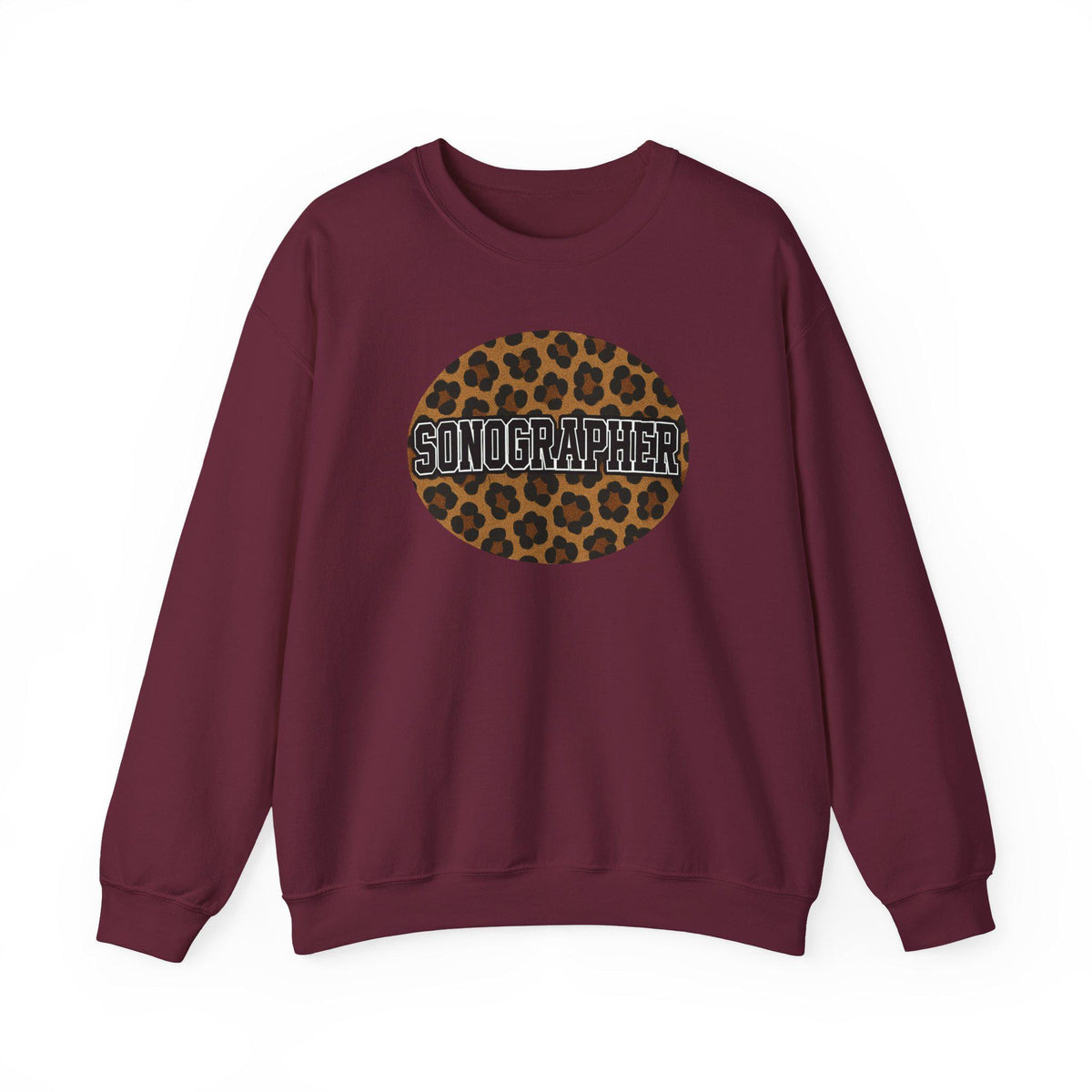 Leopard Print Sonographer Sweatshirt, Unisex Ultrasound Tech Crewneck, Medical Sonography Gift, Healthcare Sweatshirt