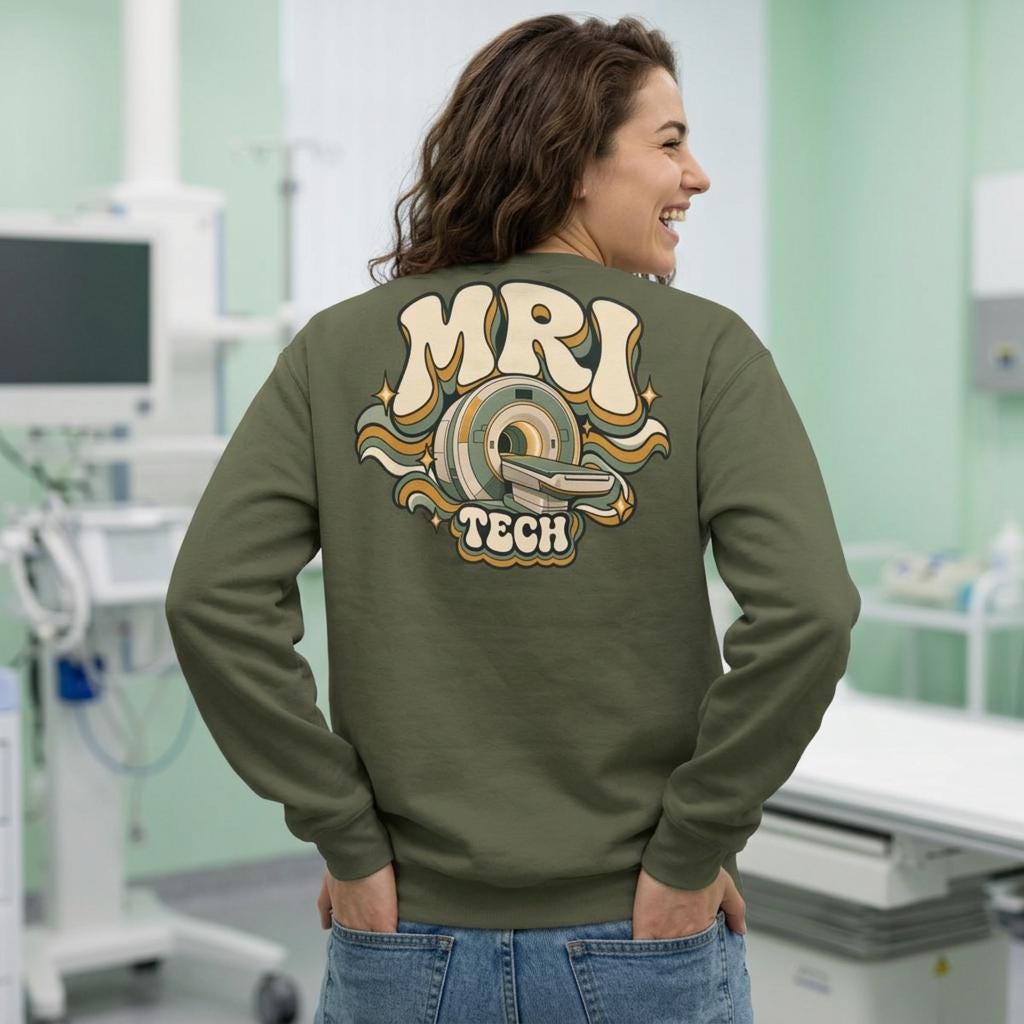 MRI Tech retro psychedelic logo Sweatshirt | Radiology technician crewneck