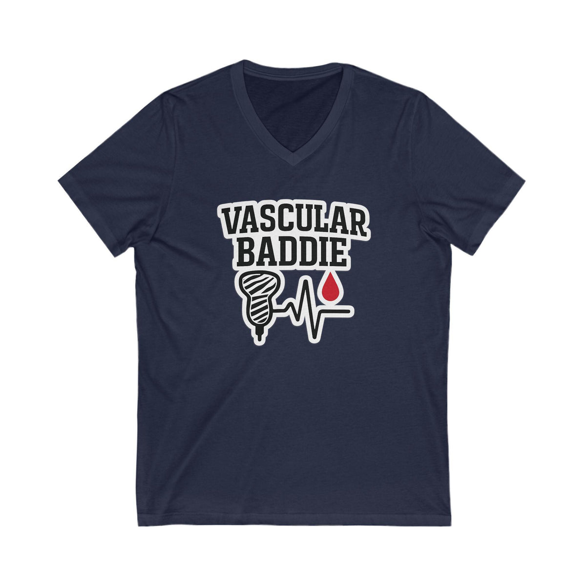 Vascular Baddie V-Neck Tee | Ethical Cotton, Pregnancy Announcement Gift