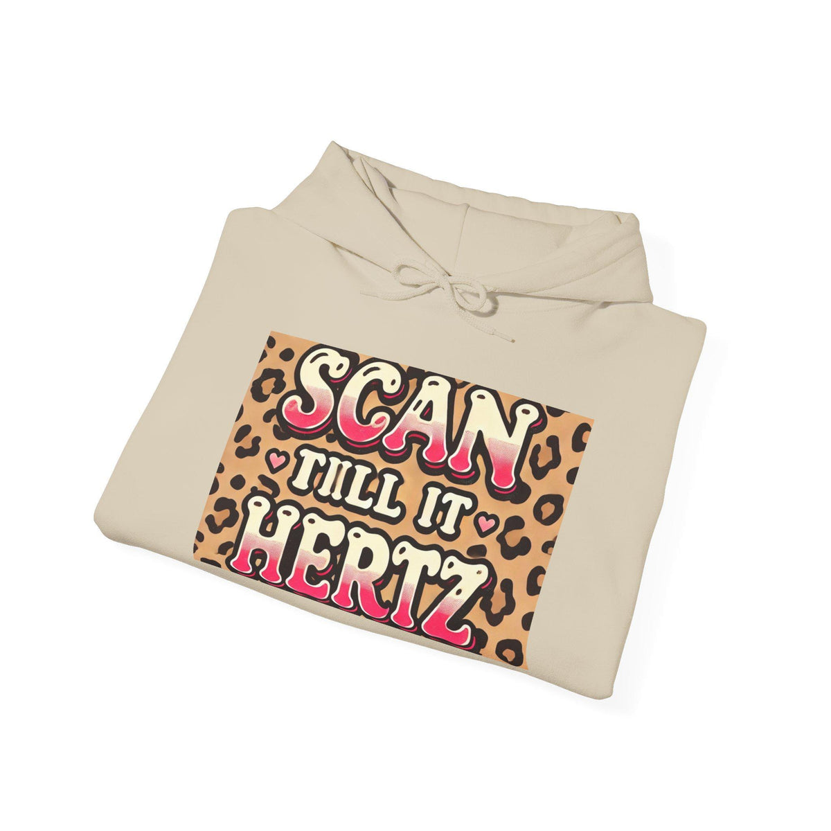 Cheetah Print Hoodie | Scan Till It Hertz Graphic Sweatshirt | Y2K Streetwear Pullover