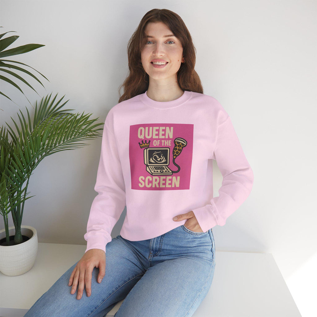 Funny Ultrasound Leopard Print Sweatshirt | Pregnancy Announcement Gift (50% Cotton Blend)