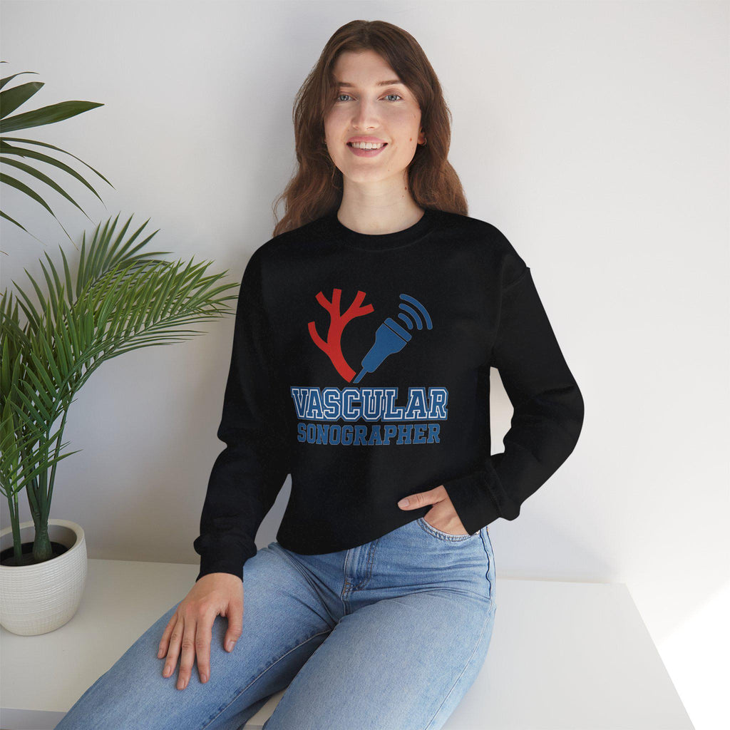 Vascular Sonographer Crewneck Sweatshirt | Ultrasound Tech Artery Graphic | Healthcare Medical Imaging Apparel | Vascular Tech Gift| Gift US