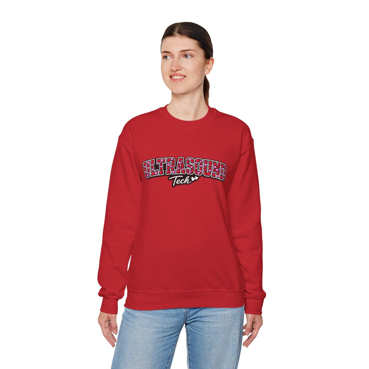 Ultrasound Tech Hearts Valentine's Sweatshirt | Sonographer Valentine Gift | Medical Imaging Radiology Nurse Pullover Hoodie