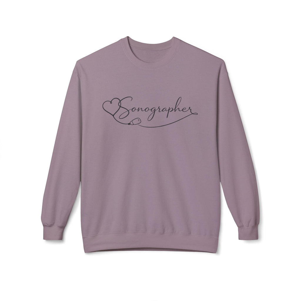 Sonographer Script Heart Crewneck Sweatshirt | Ultrasound Tech