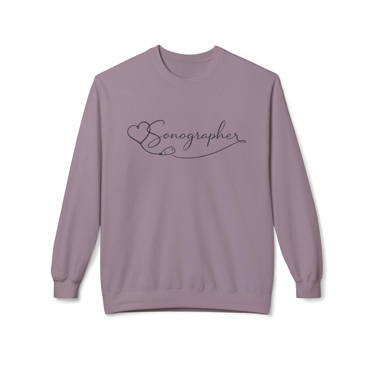 Sonographer Script Heart Crewneck Sweatshirt | Ultrasound Tech