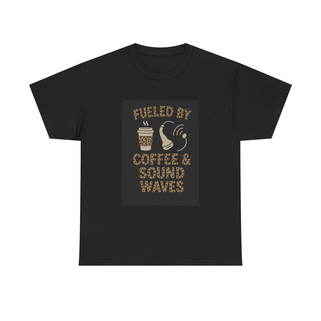 Funny Sonographer Shirt, Ultrasound Tech Coffee Sound Waves Tee (Medical Imaging Gift)