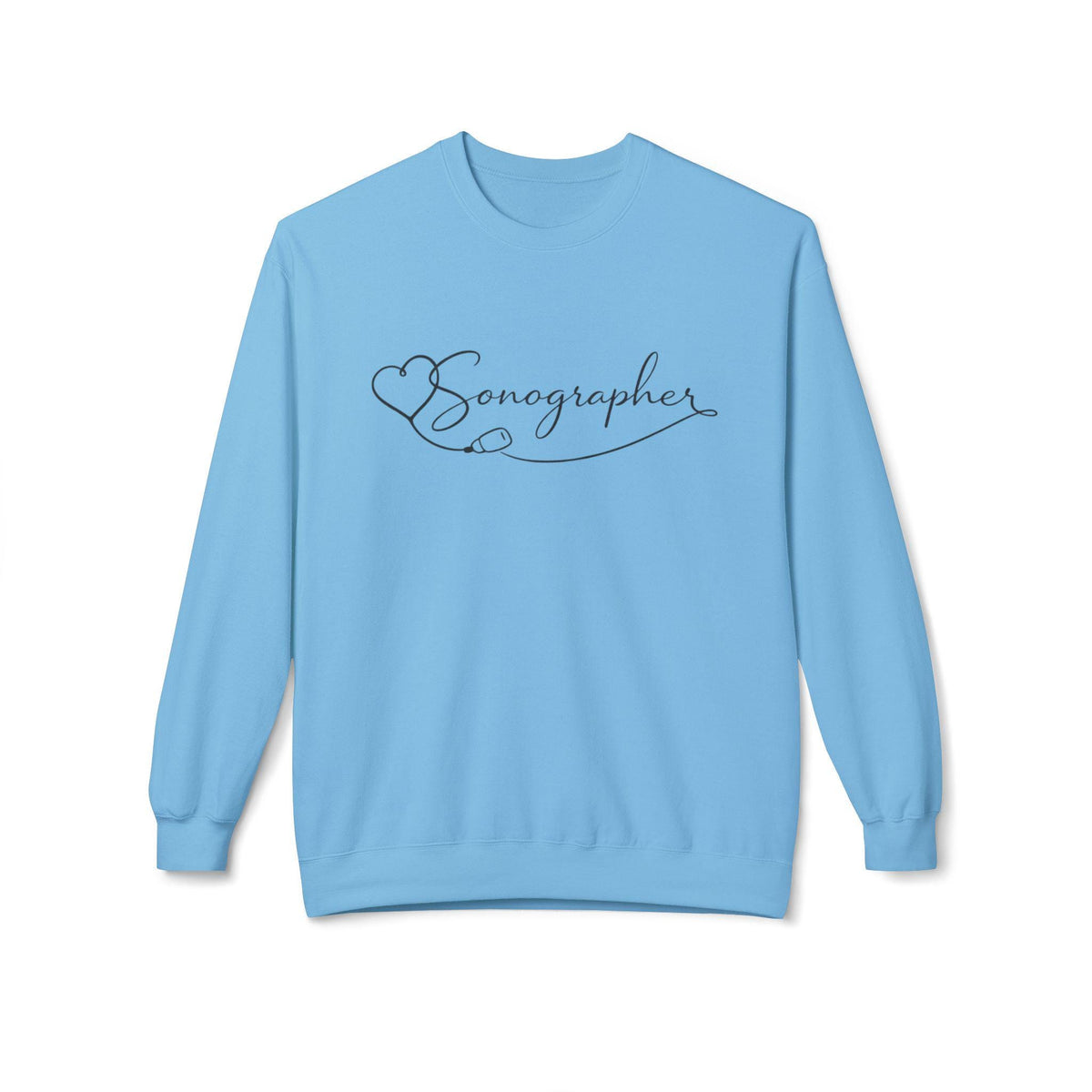 Sonographer Script Heart Crewneck Sweatshirt | Ultrasound Tech