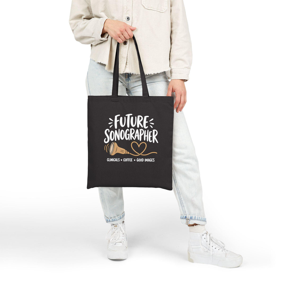 Future Sonographer Tote Bag | Ultrasound Probe Illustration, Medical Student Canvas