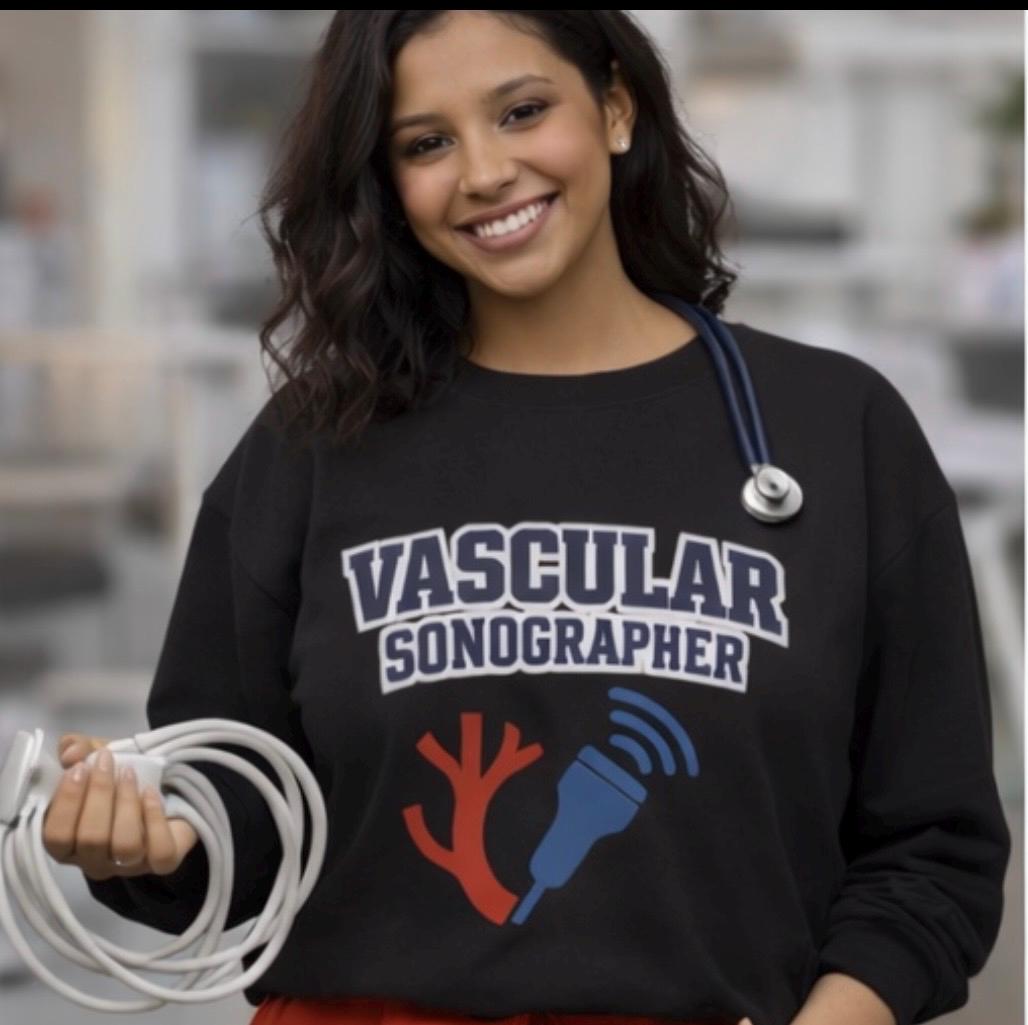 Vascular Sonographer Crewneck Sweatshirt | Ultrasound Tech Artery Graphic | Healthcare Medical Imaging Apparel | Vascular Tech Gift| Gift US