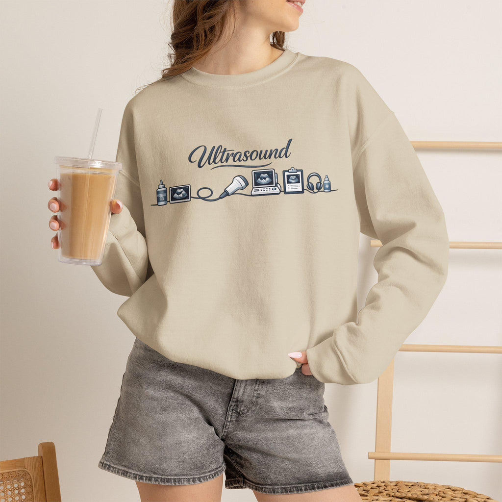 Ultrasound Icons Sweatshirt, Sonographer Crewneck, Sonogram Line Art Gift, Radiology Tech Pullover