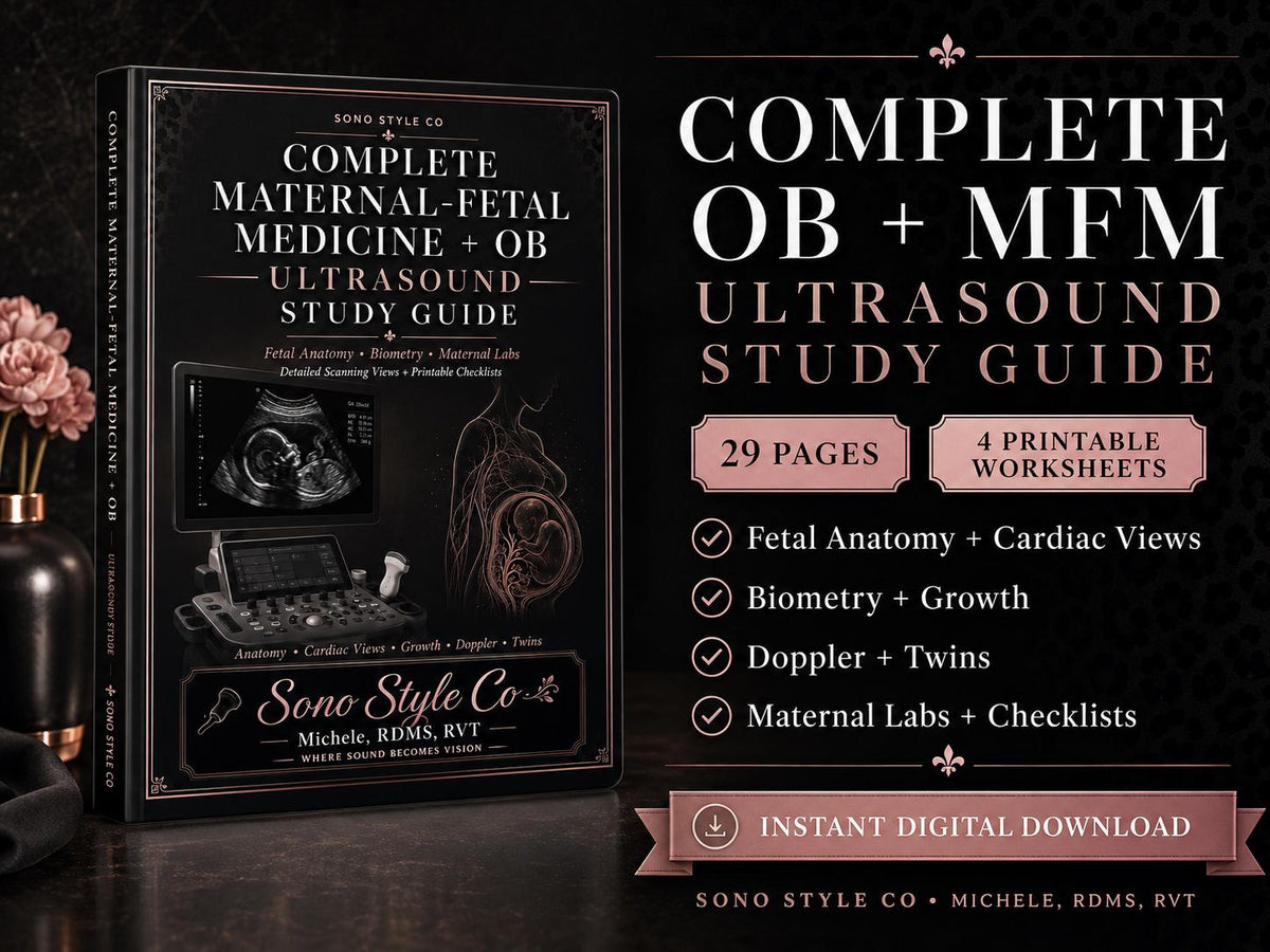 OB Ultrasound Study Guide: ARDMS Checklist (Digital Download)