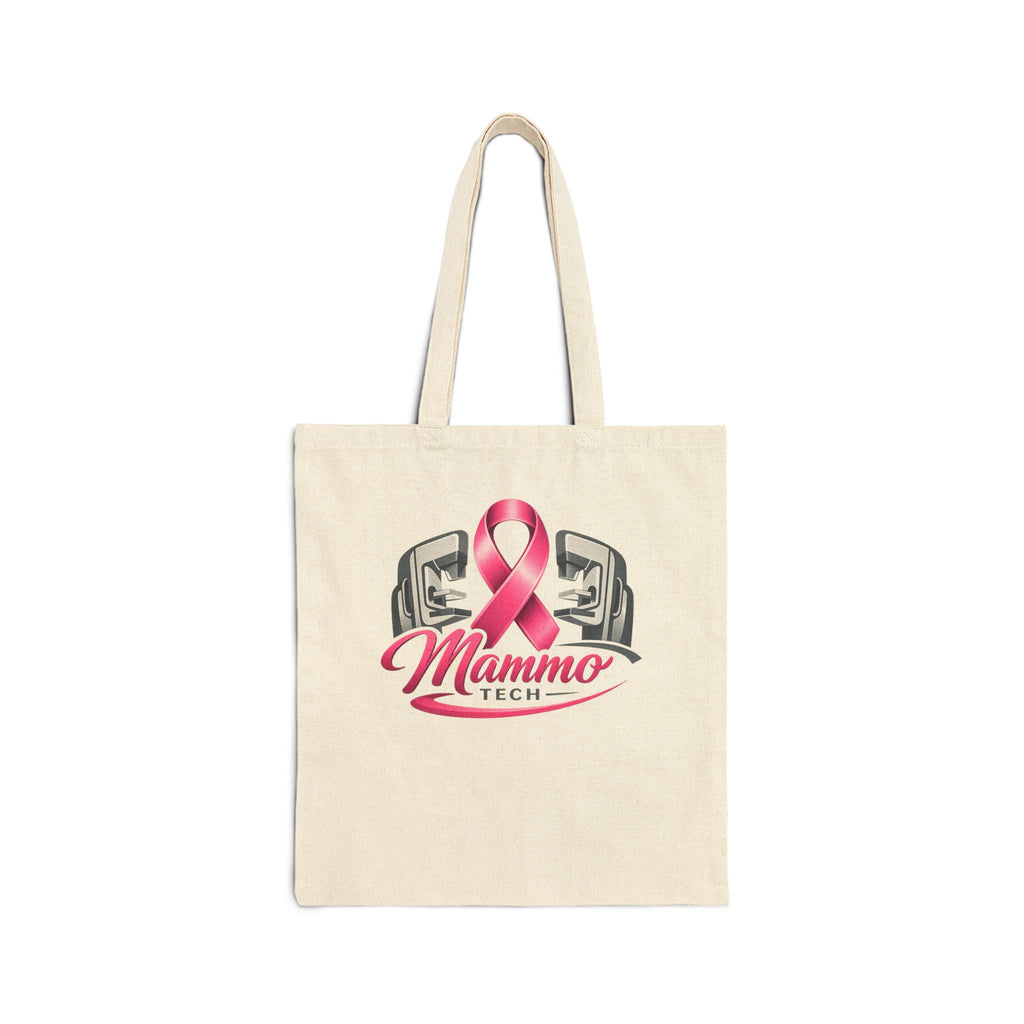 Mammo Tech Tote Bag, Pink Ribbon Radiology Gift, Breast Imaging Canvas Bag