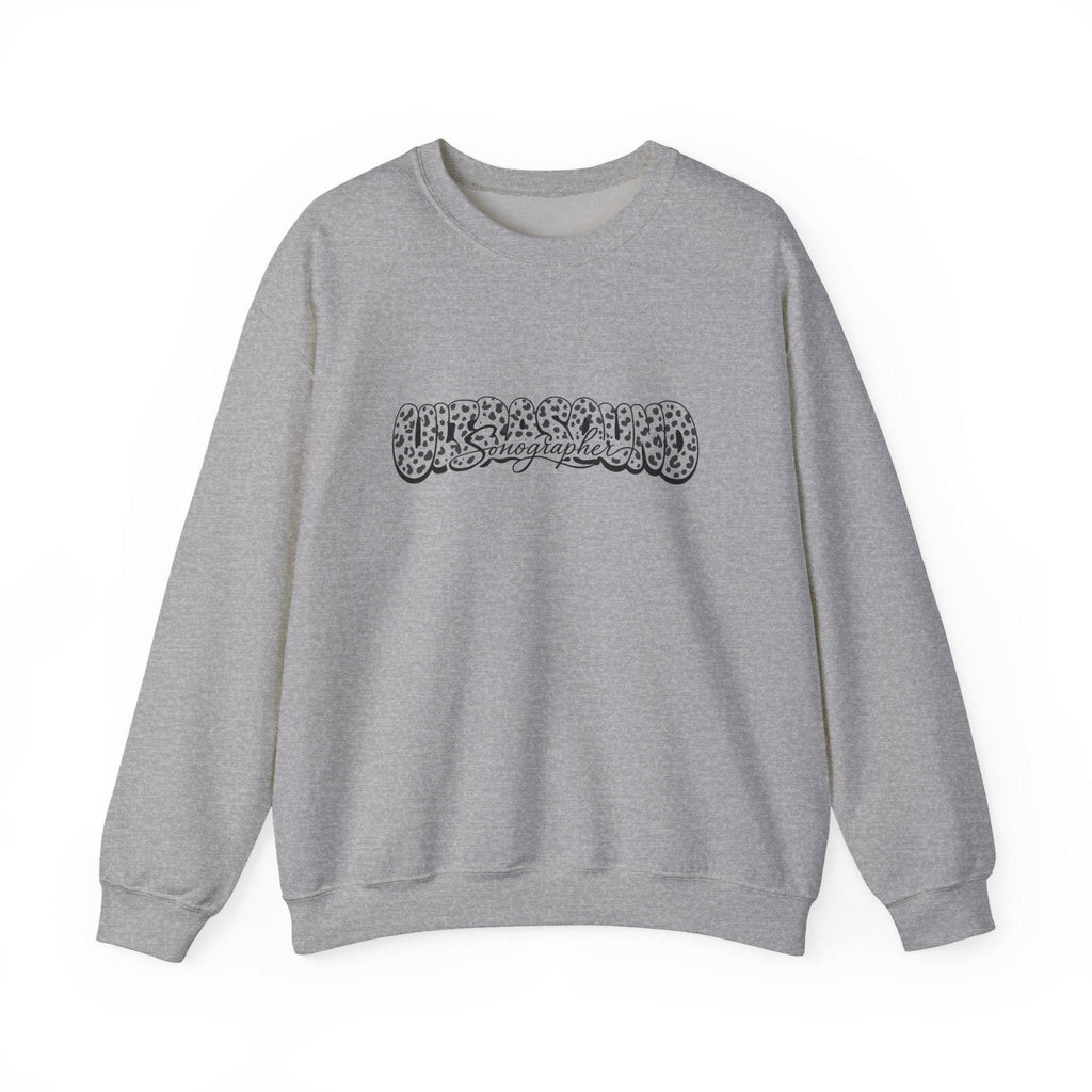 Leopard Print Script Logo sweatshirt | White crewneck