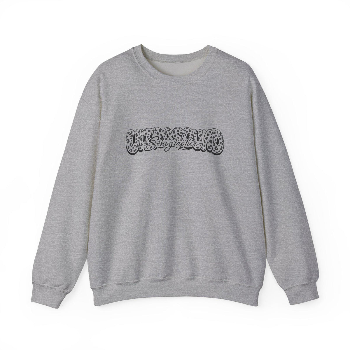 Leopard Print Script Logo sweatshirt | White crewneck