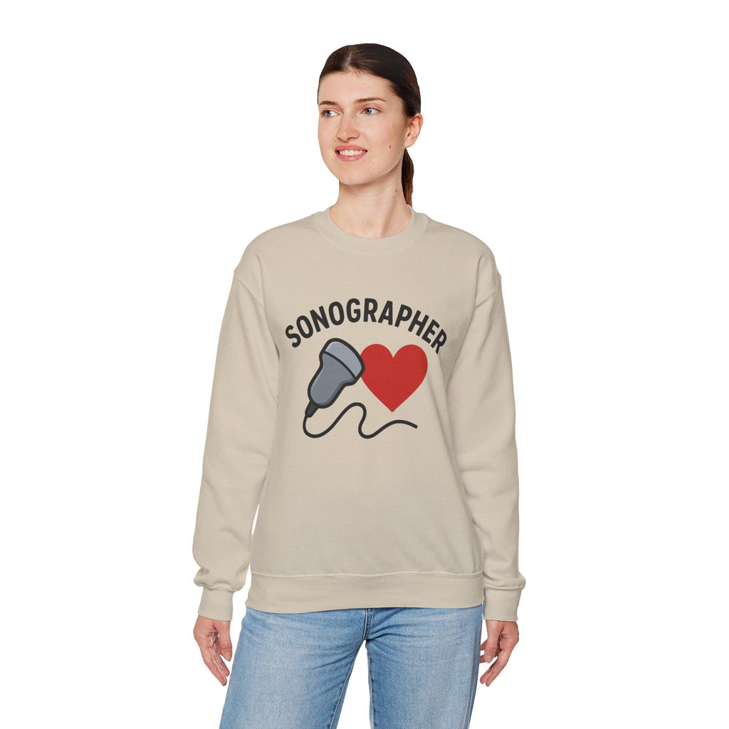 Sonographer Heart Sweatshirt | Ultrasound Tech Gift, Medical Apparel