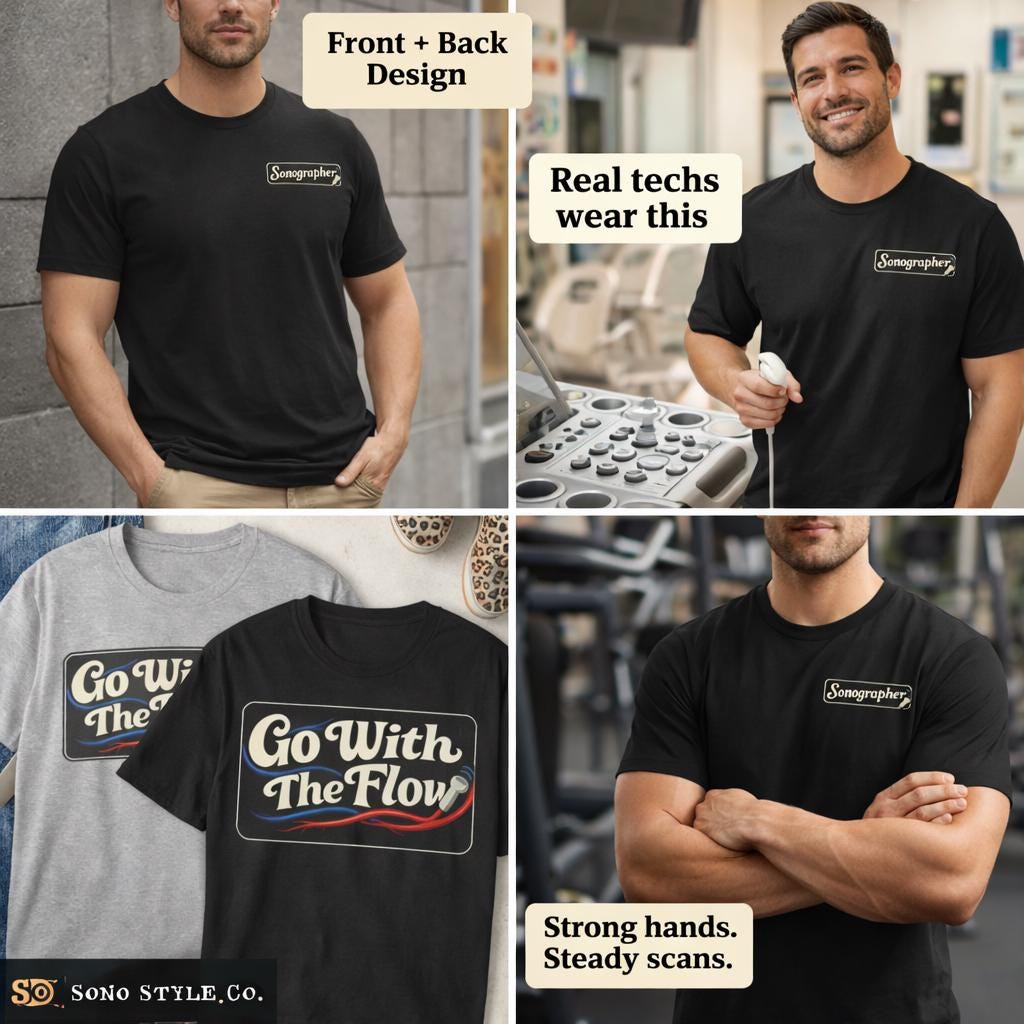 Go With the Flow Sonographer T-Shirt | Ultrasound Tech Tee (Unisex Fit)