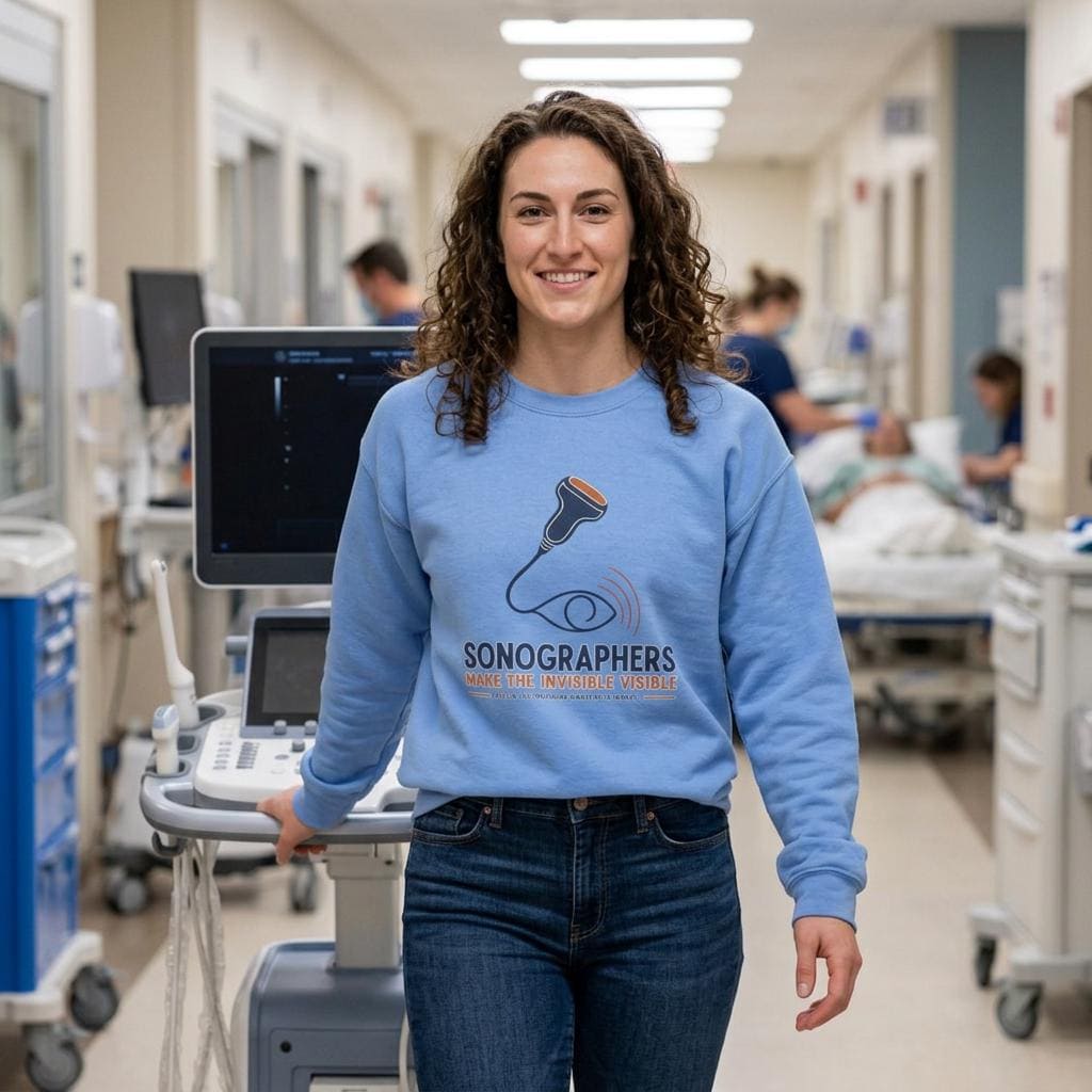 Sonographers Awareness Month | Ultrasound probe logo Sweatshirt | Sonographers Make the Invisible Visible| Appreciation Gift