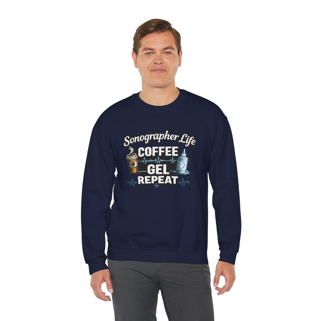 Sonographer Life Sweatshirt, Coffee Gel Repeat, Ultrasound Tech Gift