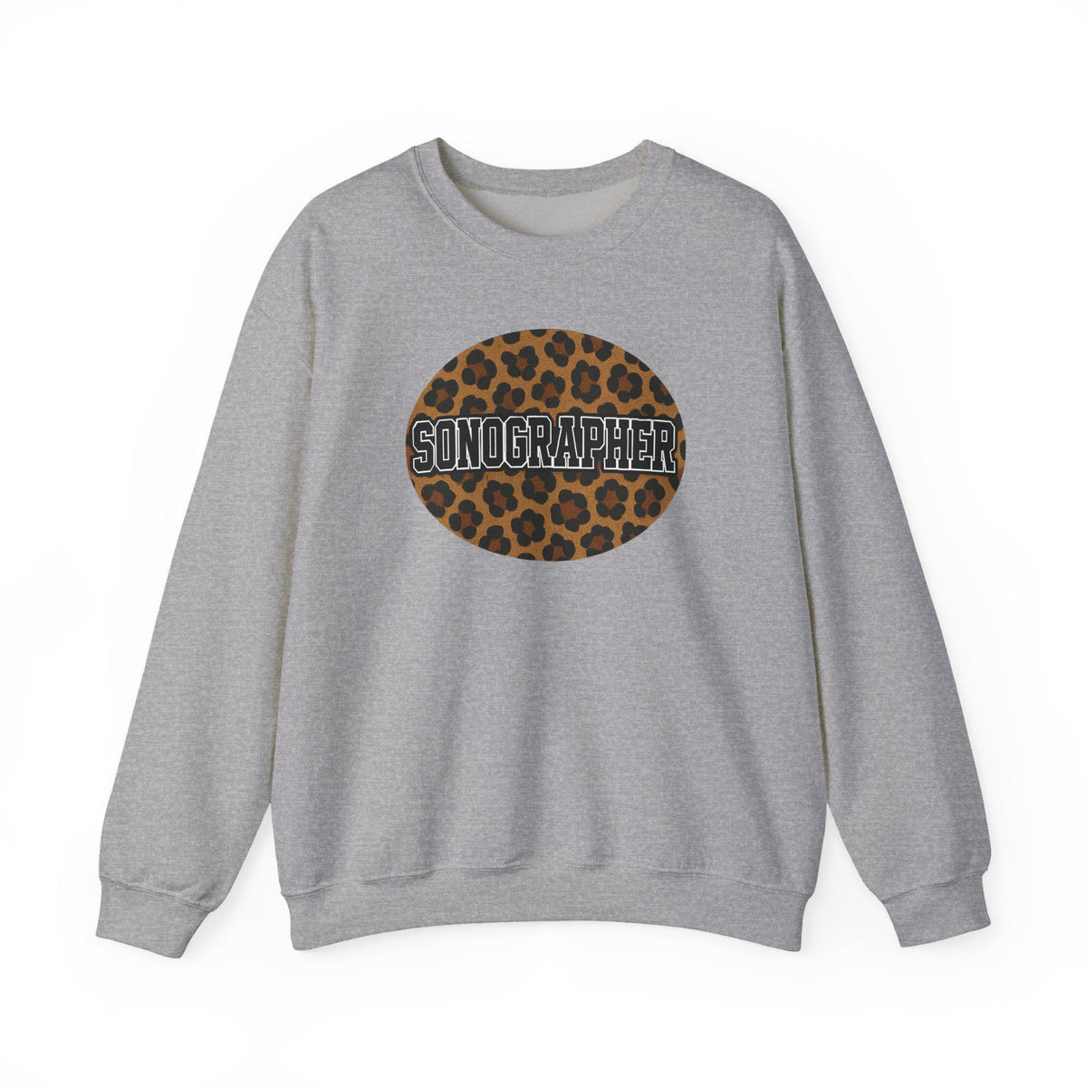 Leopard Print Sonographer Sweatshirt, Unisex Ultrasound Tech Crewneck, Medical Sonography Gift, Healthcare Sweatshirt