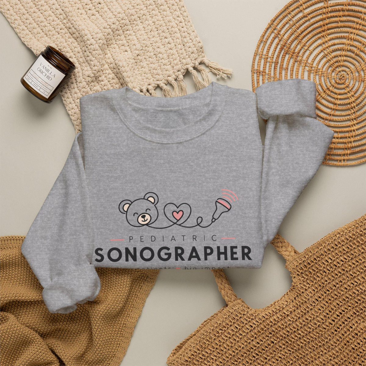 Pediatric Sonographer Sweatshirt, Ultrasound Teddy Bear Crewneck, NICU Tech Gift, Sonography Gift for Her
