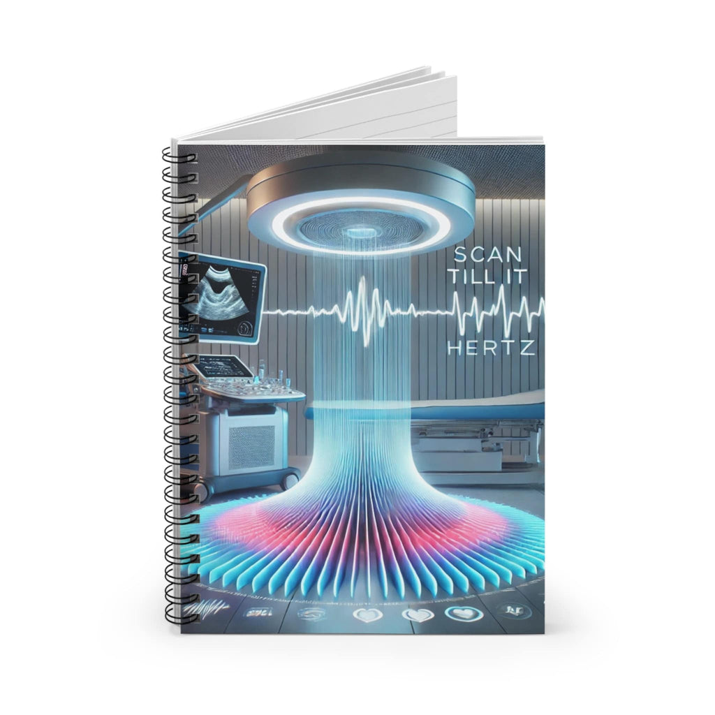 Futuristic Ultrasound Spiral Notebook | Medical Student Journal, Nurse Gift (6"x8")