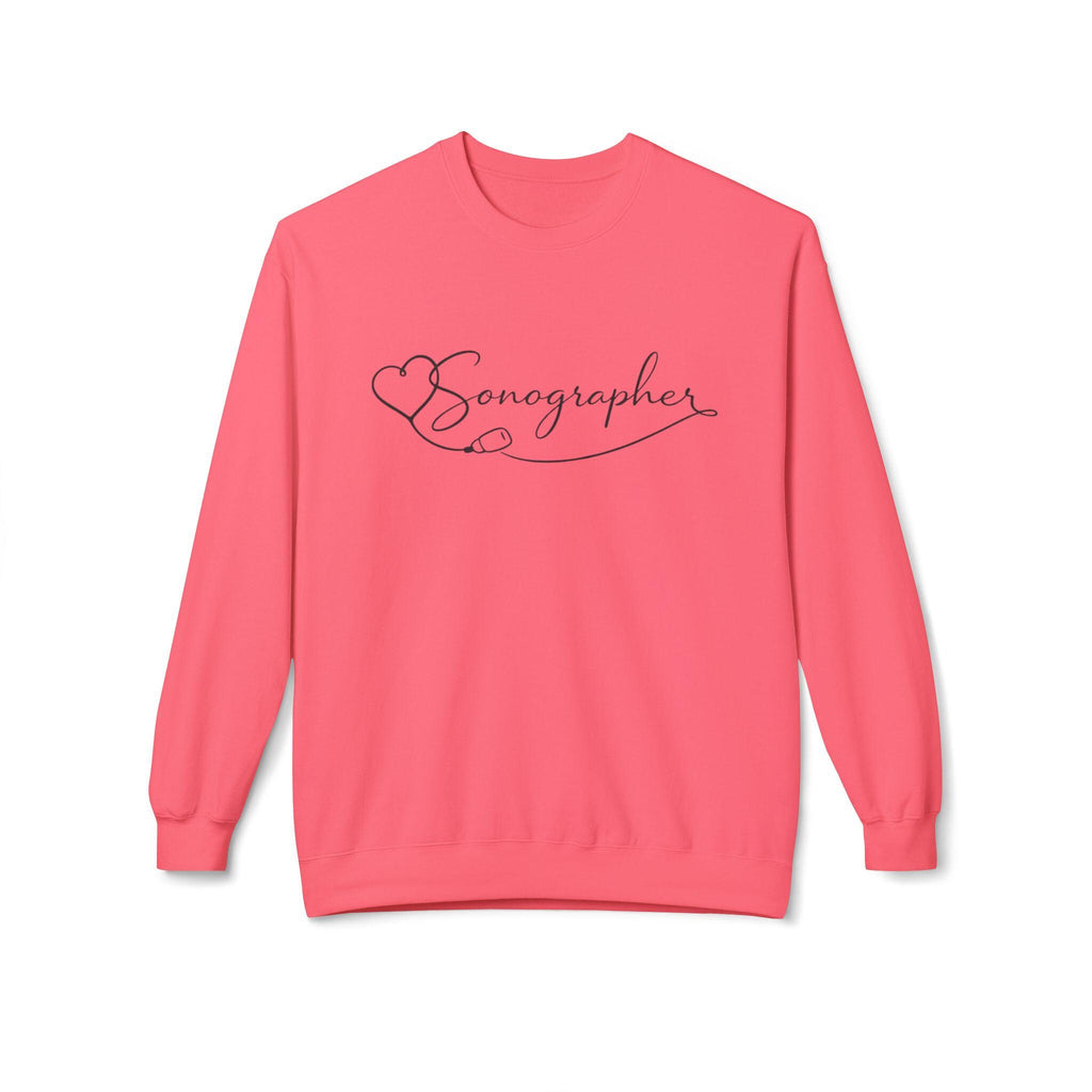 Sonographer Script Heart Crewneck Sweatshirt | Ultrasound Tech