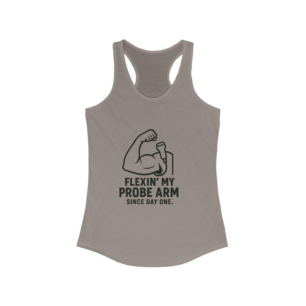 Funny Probe Arm Racerback Tank Top, Gym Humor Workout Tee for Women