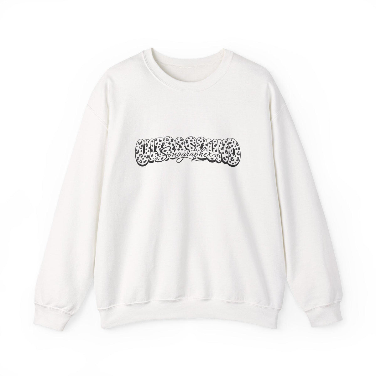 Leopard Print Script Logo sweatshirt | White crewneck