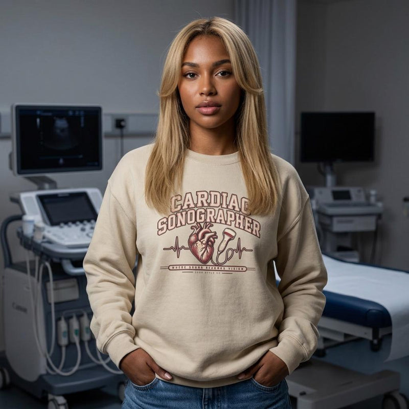 Cardiac Sonographer Sweatshirt, Anatomical Heart Crewneck, EKG Rhythm Gift, Cardiac Tech Pullover