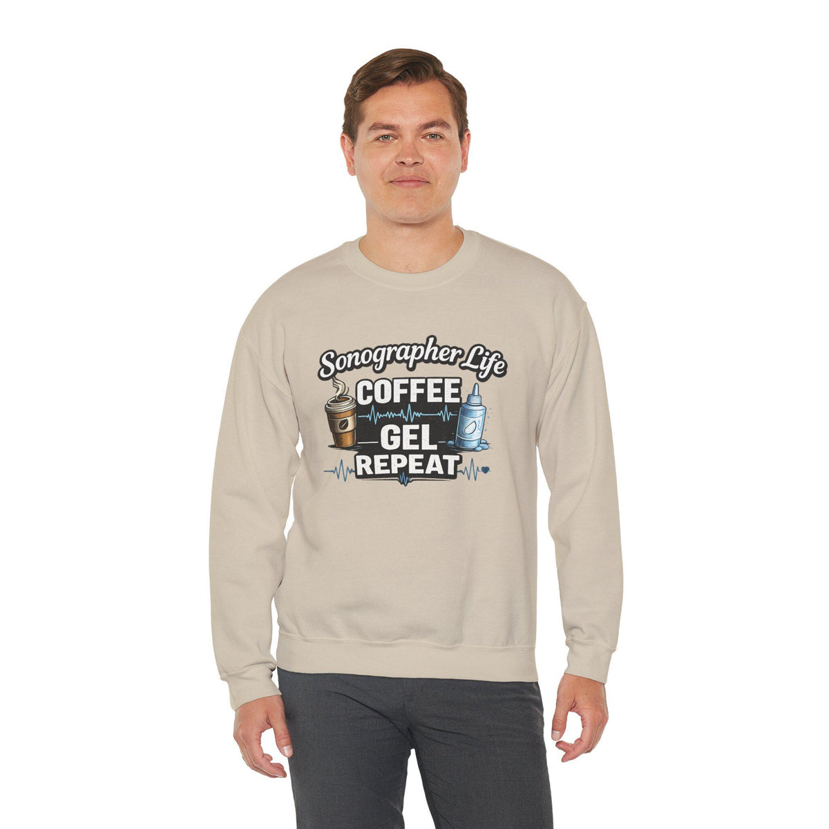 Sonographer Life Sweatshirt, Coffee Gel Repeat, Ultrasound Tech Gift