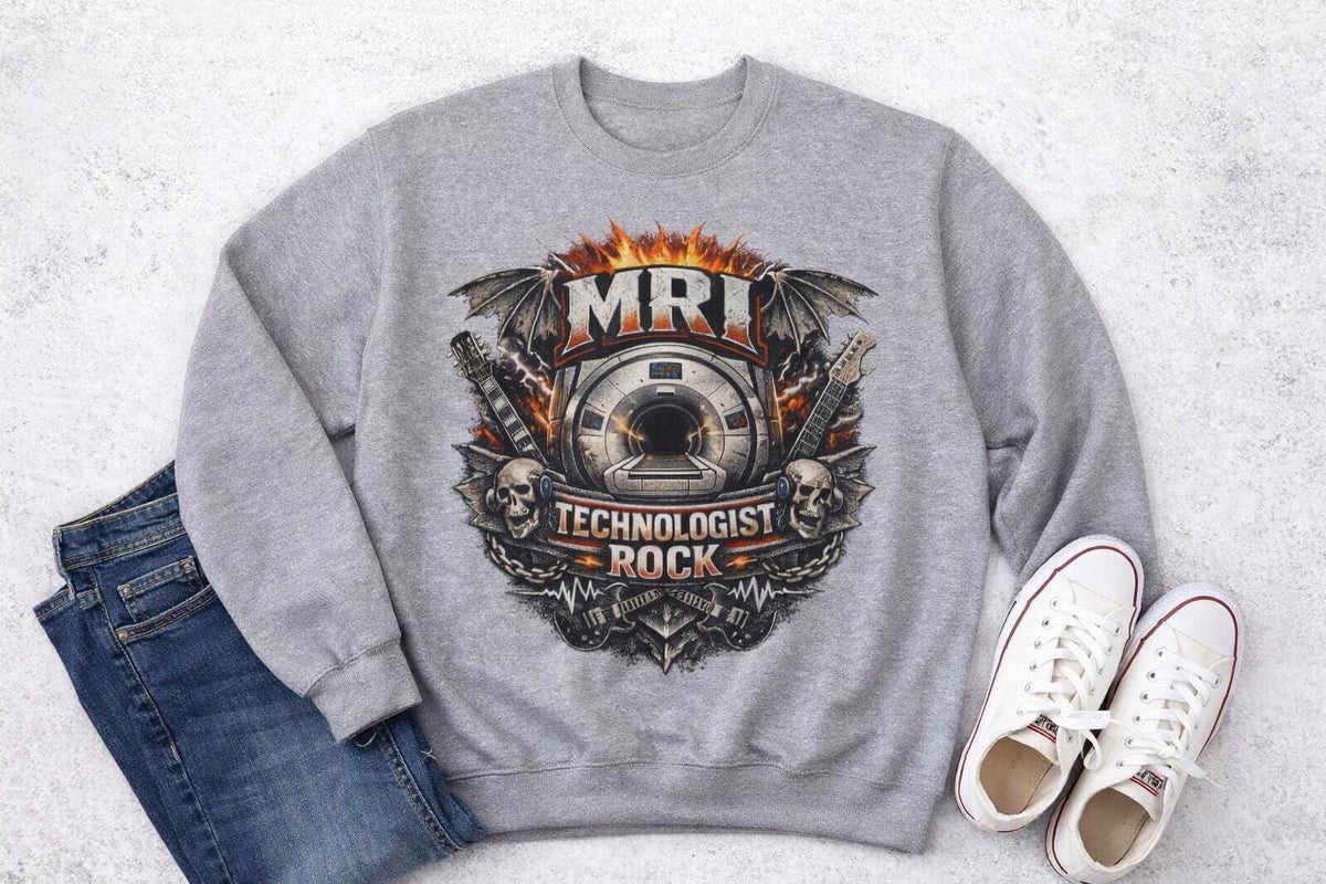 MRI Technologist Rock Sweatshirt | Radiology Tech Crewneck (8.4 oz Cotton Blend)