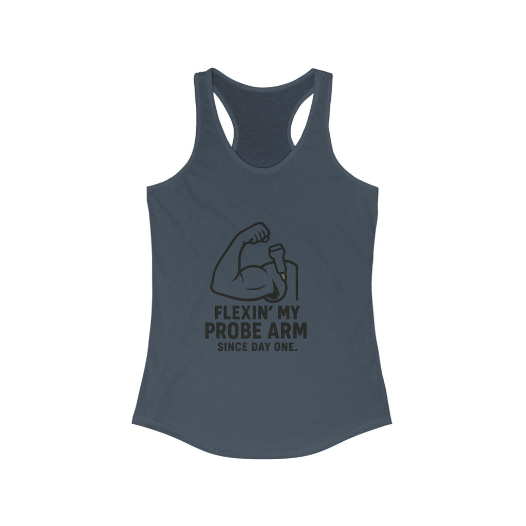 Funny Probe Arm Racerback Tank Top, Gym Humor Workout Tee for Women