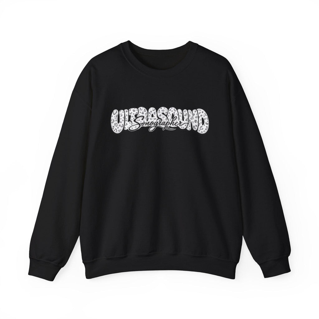 Leopard Print Script Logo sweatshirt | White crewneck