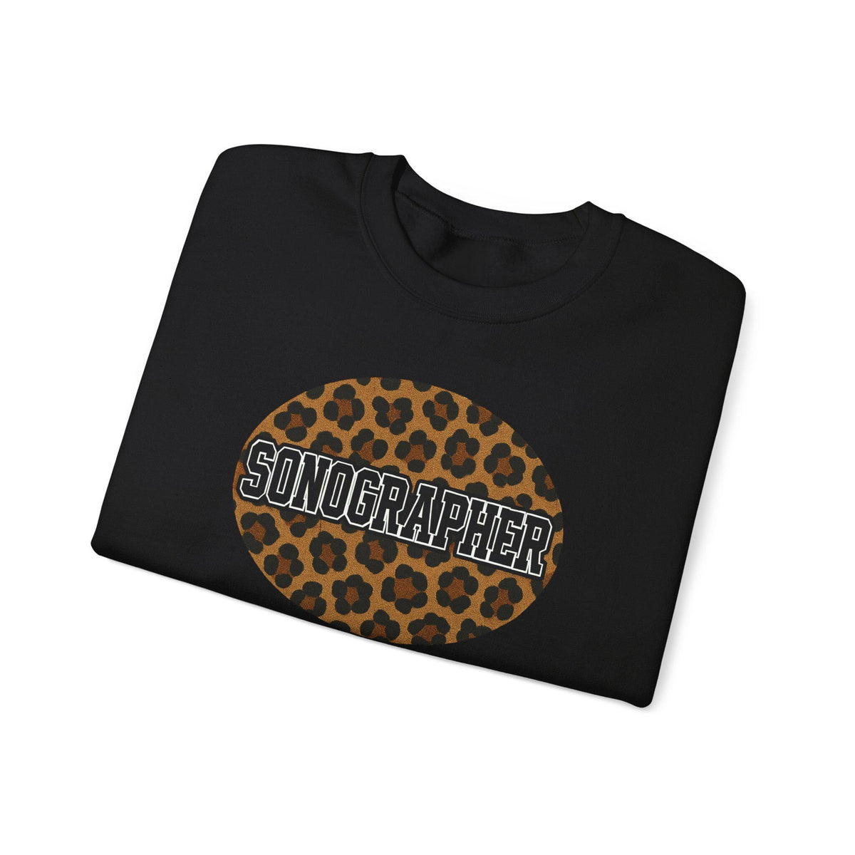 Leopard Print Sonographer Sweatshirt, Unisex Ultrasound Tech Crewneck, Medical Sonography Gift, Healthcare Sweatshirt