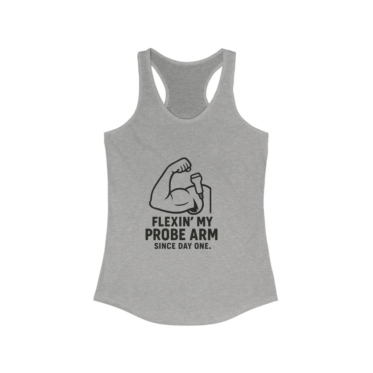 Funny Probe Arm Racerback Tank Top, Gym Humor Workout Tee for Women