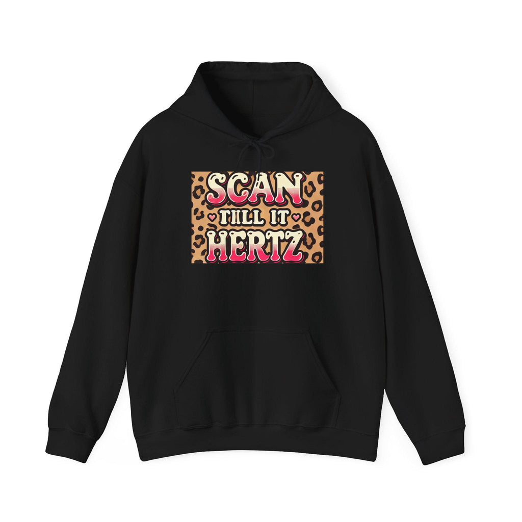 Cheetah Print Hoodie | Scan Till It Hertz Graphic Sweatshirt | Y2K Streetwear Pullover