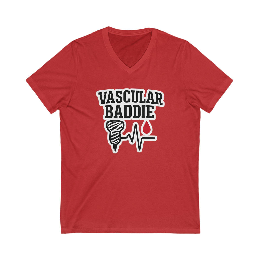 Vascular Baddie V-Neck Tee | Ethical Cotton, Pregnancy Announcement Gift