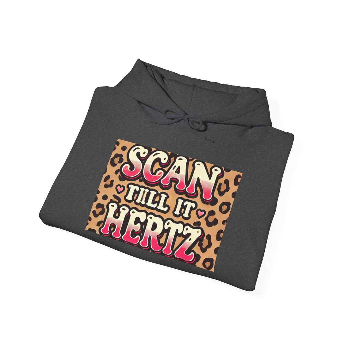 Cheetah Print Hoodie | Scan Till It Hertz Graphic Sweatshirt | Y2K Streetwear Pullover