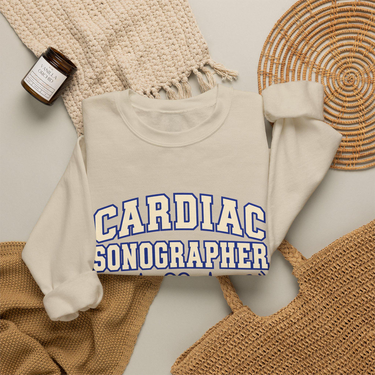 Cardiac Sonographer crewneck sweatshirt | Heartbeat EKG design
