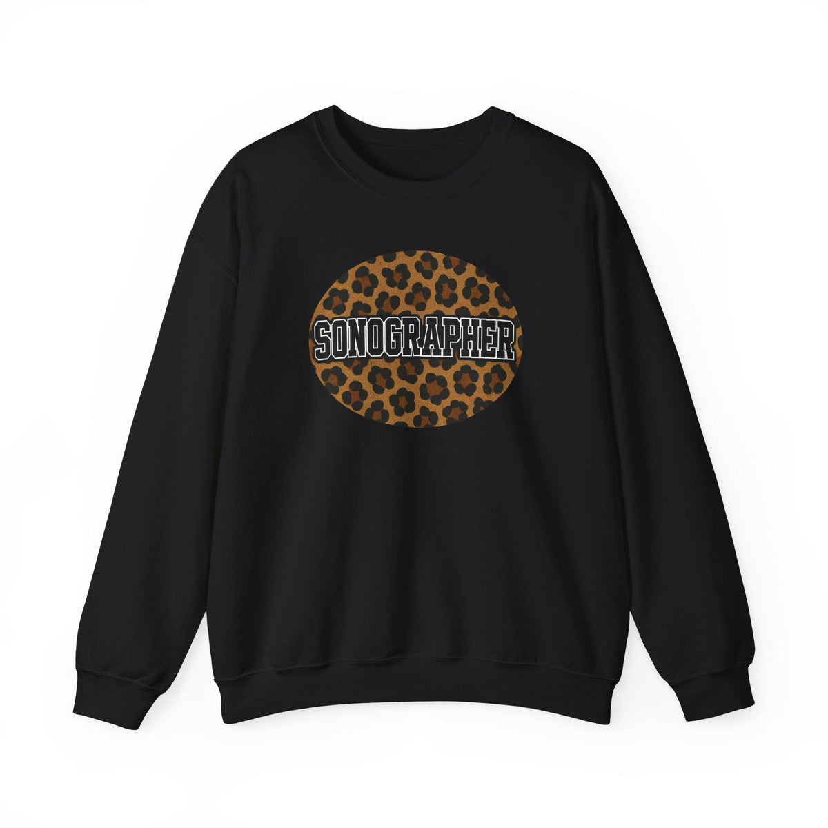 Leopard Print Sonographer Sweatshirt, Unisex Ultrasound Tech Crewneck, Medical Sonography Gift, Healthcare Sweatshirt