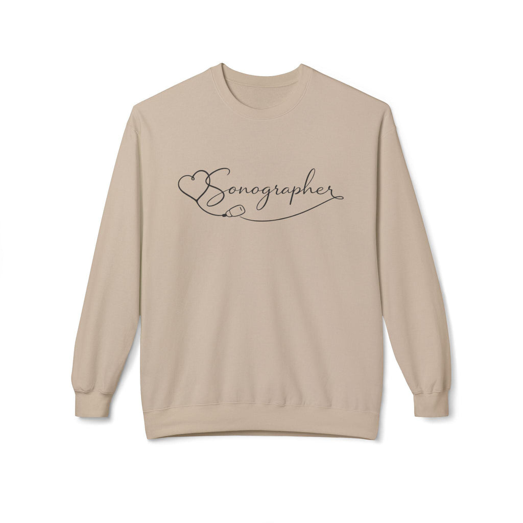 Sonographer Script Heart Crewneck Sweatshirt | Ultrasound Tech