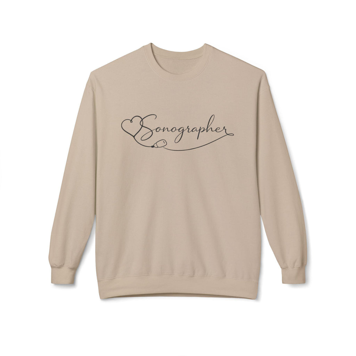 Sonographer Script Heart Crewneck Sweatshirt | Ultrasound Tech