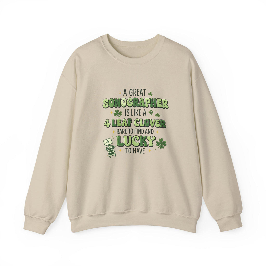 Sonographer 4 Leaf Clover Sweatshirt | St. Patrick's Day Medical Gift (Embroidered)