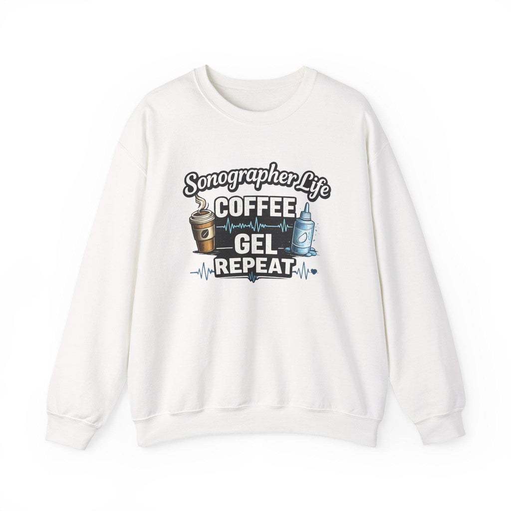 Sonographer Life Sweatshirt, Coffee Gel Repeat, Ultrasound Tech Gift