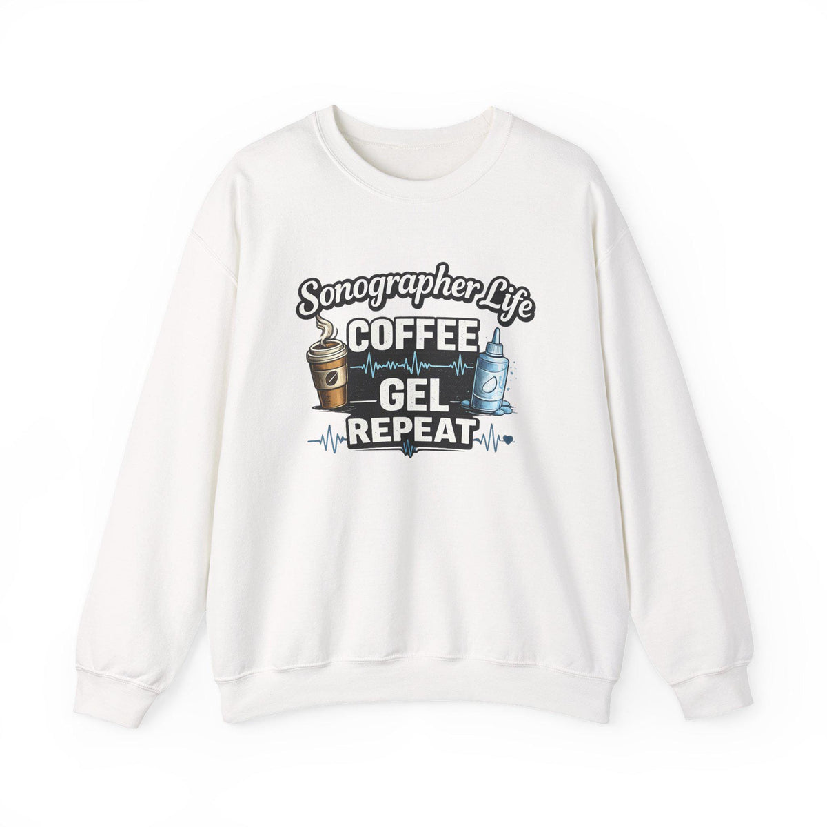 Sonographer Life Sweatshirt, Coffee Gel Repeat, Ultrasound Tech Gift