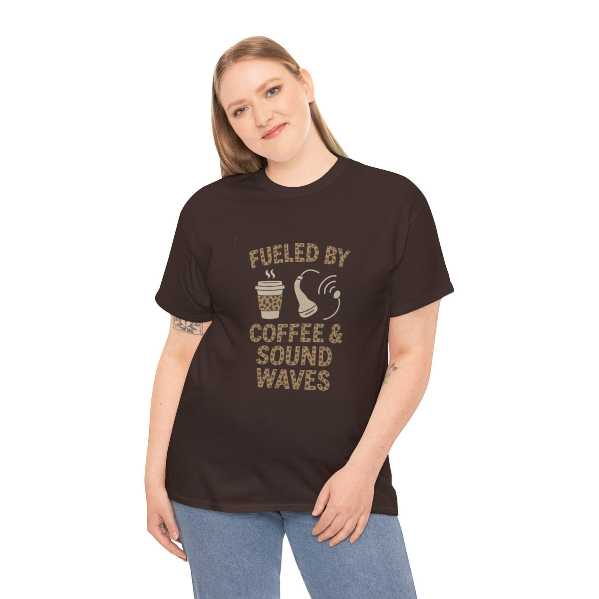 Funny Sonographer Shirt, Ultrasound Tech Coffee Sound Waves Tee (Medical Imaging Gift)