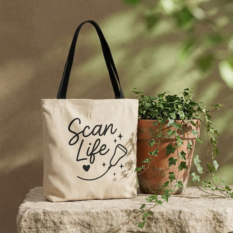 Scan Life Sonographer Tote Bag – Woven Ultrasound Tech Work Bag (Medical Nurse Gift)