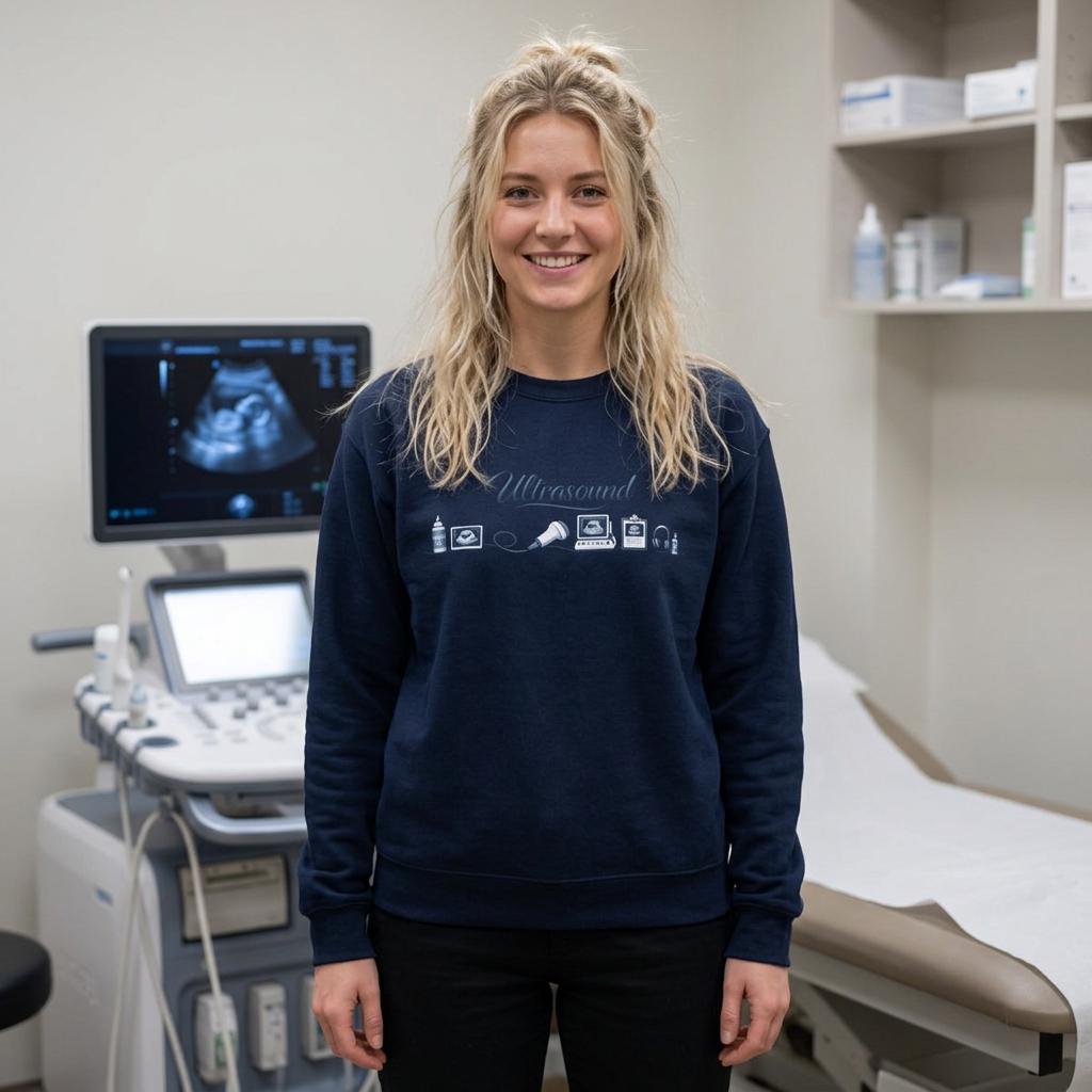 Ultrasound Icons Sweatshirt, Sonographer Crewneck, Sonogram Line Art Gift, Radiology Tech Pullover