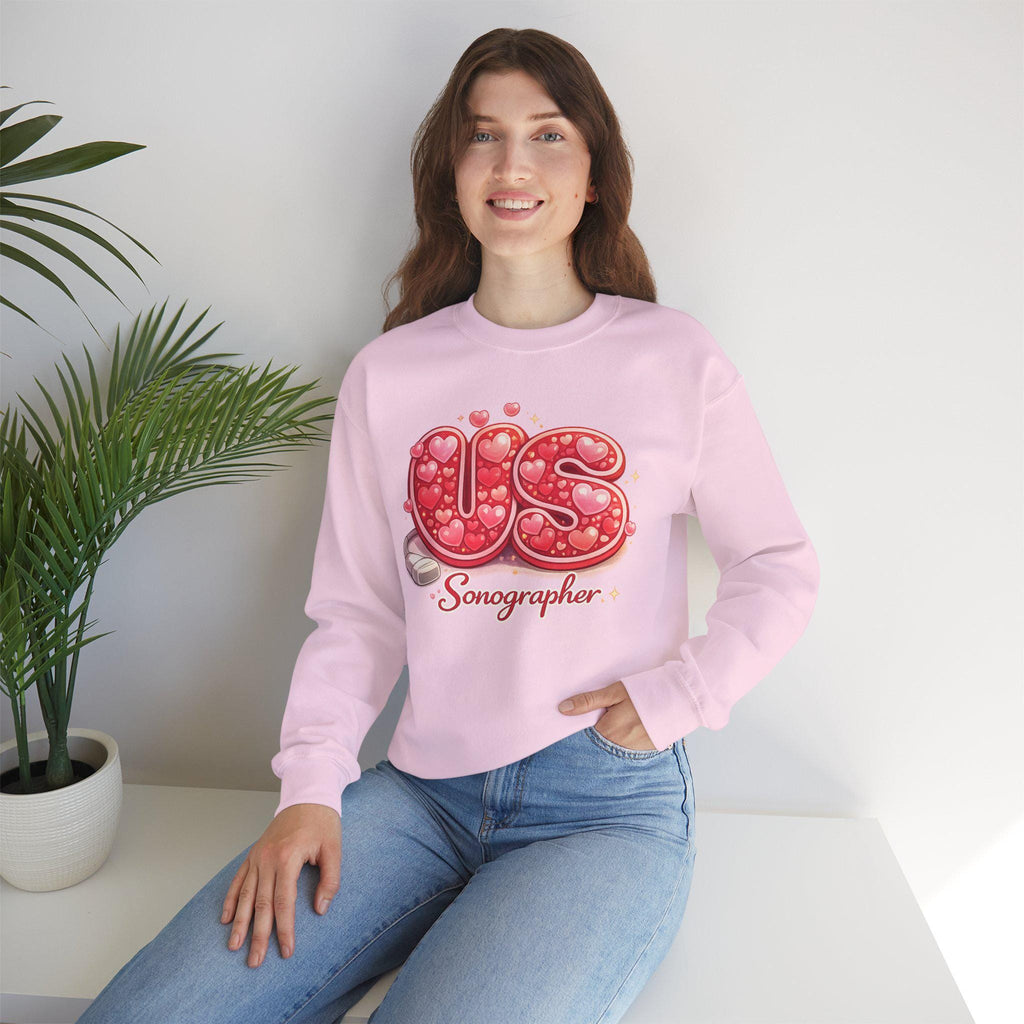 Ultrasound Tech Sonographer Sweatshirt, Valentine Hearts Medical Apparel, Sonography Gift, Radiology Crewneck, Sonographer Gift Idea