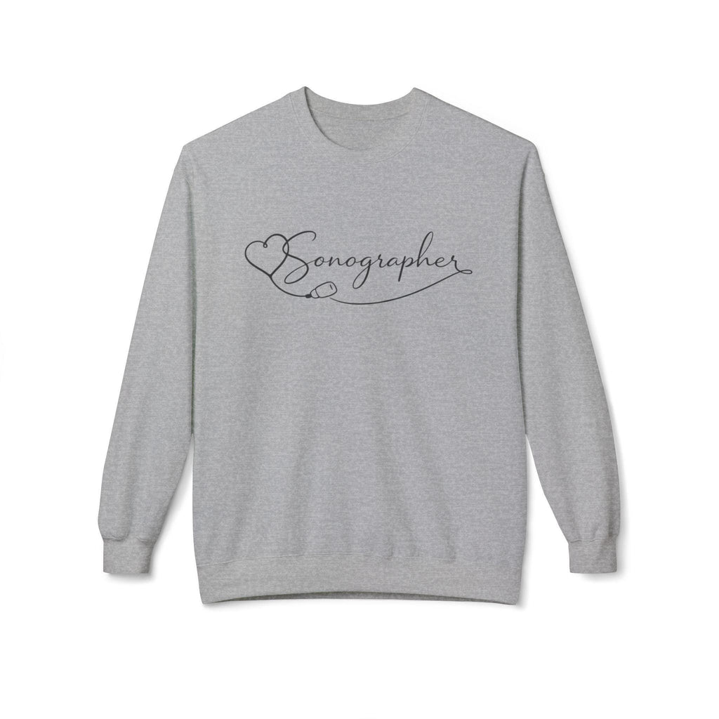 Sonographer Script Heart Crewneck Sweatshirt | Ultrasound Tech